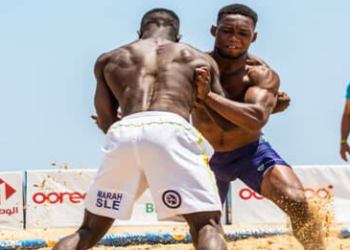 Championnat d&rsquo;Afrique de Lutte de plage : Une première journée riche en combats.