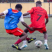 Des jeunes footballeurs participent à une séance de détection organisée par la Fédération Guinéenne de Football pour intégrer la sélection nationale U-17.