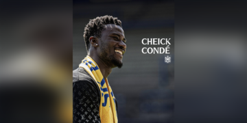 Cheick Oumar Condé lors de son officialisation avec le SK Beveren en Belgique.