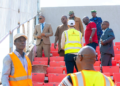 KPC visite le chantier de réhabilitation du stade du 28 Septembre avant la demande de réhomologation auprès de la CAF.