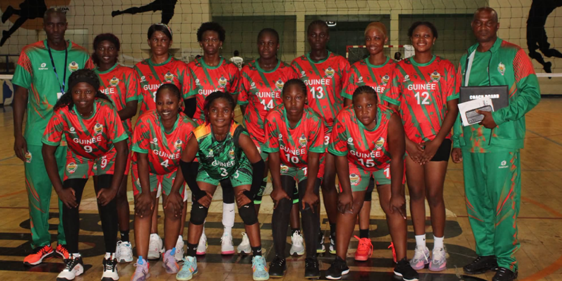 Le Syli féminin de volley-ball lors d'un match du tournoi zonal qualificatif de la CAN face au Cap-Vert.