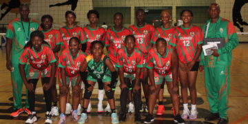 Le Syli féminin de volley-ball lors d'un match du tournoi zonal qualificatif de la CAN face au Cap-Vert.