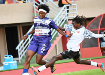 Les joueuses de l’AS Bolonta célèbrent leur victoire face à Berewuleng en WAFU A.