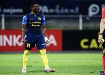 Yaya Dukuly sous les couleurs du NK Celje en Ligue des Champions.