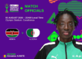 L’arbitre internationale guinéenne Aïssatou Kanté lors d’une rencontre officielle de la CAF avant le match Kenya-Algérie de la CAN Féminine 2026.