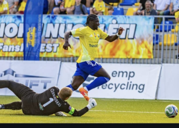 Amadou Traoré sous le maillot du FK Transinvest en championnat de Lituanie