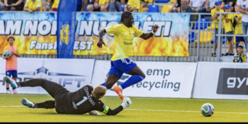 Amadou Traoré sous le maillot du FK Transinvest en championnat de Lituanie
