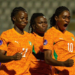 Les joueuses de la Côte d’Ivoire et de l’Afrique du Sud célèbrent leur qualification pour les quarts de finale de la CAN Féminine 2026.