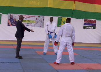 Cérémonie de clôture du championnat de la Région Ouest 1 de karaté à Conakry.