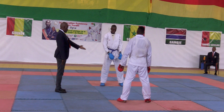 Cérémonie de clôture du championnat de la Région Ouest 1 de karaté à Conakry.