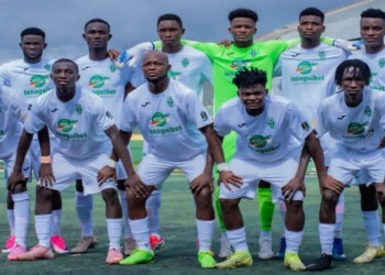 Les joueurs du Hafia FC avant leur confrontation contre l’AS Douanes de Mauritanie au premier tour préliminaire de la Coupe de la Confédération CAF 2026-2027.