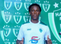 Malick Kissima Traoré lors de sa présentation officielle sous les couleurs du Hafia FC après sa signature en provenance de Loto-Popo.