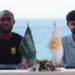 Mory Konaté lors de sa présentation officielle sous les couleurs d'Al Hazem SC en Arabie saoudite.