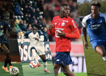 Mohamed Bangoura célèbre son premier but avec le FC Zurich lors des performances marquantes des joueurs guinéens évoluant à l'étranger.