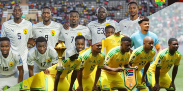 Le Syli National de Guinée avant son match contre l’Afrique du Sud dans les éliminatoires de la CAN 2027.