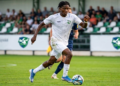 Alseny Camara, attaquant guinéen du FKM Nové Zamky, après son doublé en Coupe de Slovaquie.