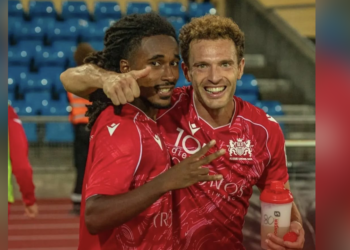 Cobel Sow Garcia sous les couleurs du Stade Lausanne-Ouchy en Challenge League.