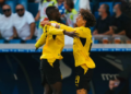 Serhou Guirassy célèbre son doublé avec Dortmund face à Villarreal en Ligue des champions.