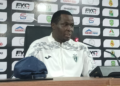 Cheick Gueye lors de la conférence de presse après l’élimination du Hafia FC face à l’AS Douanes.