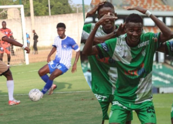 Yamoussoukro FC célèbre sa victoire face à l’ASEC Mimosas en Ligue 1 ivoirienne.