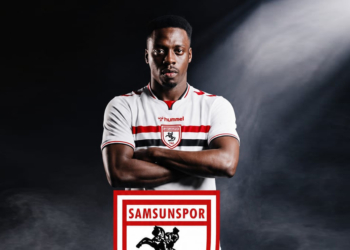 Mohamed Bayo, attaquant international guinéen, lors de son passage au LOSC avant son transfert à Samsunspor.