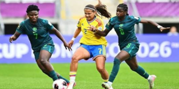 Les joueuses du Nigeria après leur élimination face à la Colombie au Mondial U20 féminin.