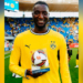 Serhou Guirassy célèbre son but lors de la victoire de Dortmund face à Hoffenheim en Bundesliga.