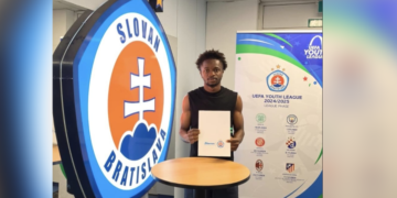 Souleymane Diane, nouveau défenseur guinéen du Slovan Bratislava.
