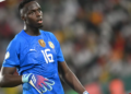 Édouard Mendy sous le maillot du Sénégal lors de sa carrière internationale.