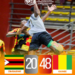 Le Syli National junior de handball célèbre sa victoire contre le Zimbabwe.