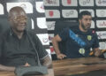 Nouhoum Diané et Daouda Camara lors de la conférence d’avant-match du Horoya AC face à la JS Saoura.