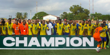 Le Séquence FC célèbre sa victoire contre la RCC Kamsar en finale de la Coupe de la Ligue Lonagui 2026.