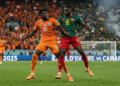 Les Éléphants de Côte d’Ivoire face aux Lions Indomptables du Cameroun à Ebimpé.