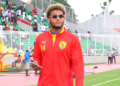 Lamine Diaby Fadiga avec le Syli National après la victoire face au Kenya au Stade du 28-Septembre.