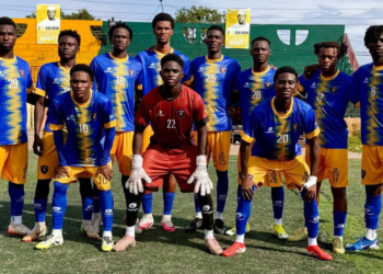 Alhassane Baldé et le Satellite FC célèbrent leur victoire contre Alu Star de Fria lors de la 5e journée de Ligue 2 guinéenne.