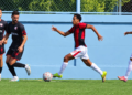 Thierno Barry sous les couleurs du FC Flamurtari lors de la Coupe d’Albanie.