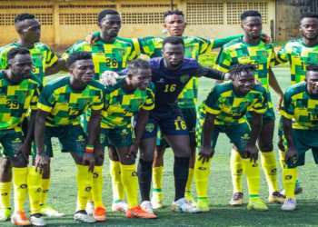 Gangan FC de Kindia célèbre sa victoire face à l’Union FC de Conakry lors de la sixième journée de Ligue 2 guinéenne.