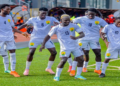 Les joueurs du Syli National U20 célèbrent leur victoire 1-0 face au Liberia lors du tournoi UFOA-A U20.