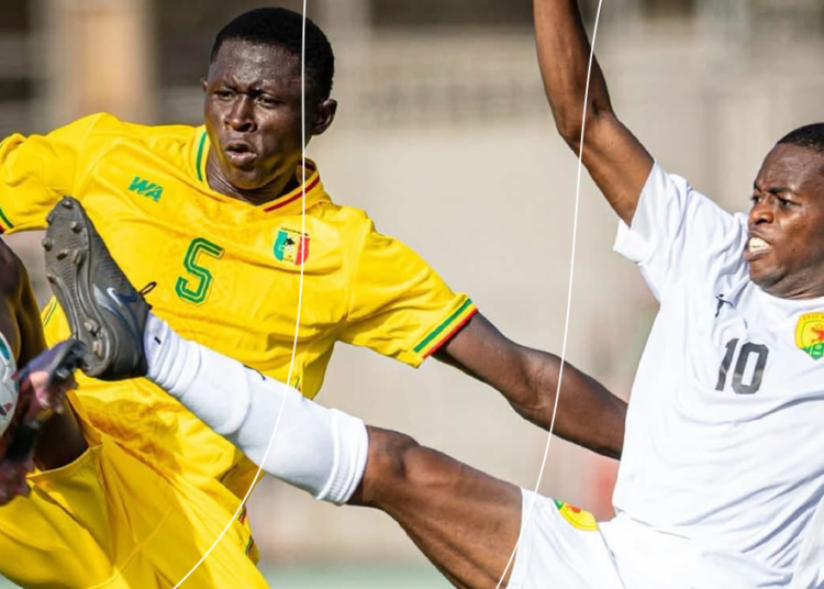 Les joueurs du Syli U20 célèbrent leur victoire 1-0 face au Mali lors de la première journée du tournoi UFOA-A U20.