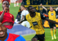 Serhou Guirassy, Sékou Camara et Mandjou Camara, trois joueurs guinéens mis en lumière lors des compétitions européennes.