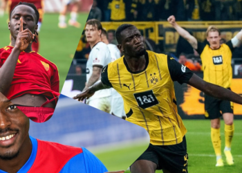 Serhou Guirassy, Sékou Camara et Mandjou Camara, trois joueurs guinéens mis en lumière lors des compétitions européennes.