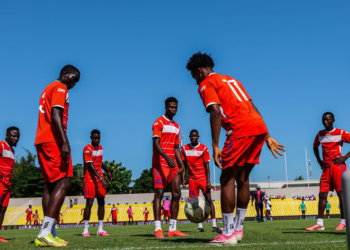 Yagouba Gnagna Barry, buteur du Horoya AC lors de la victoire (1-0) face à Al Merreikh en Ligue des champions de la CAF.
