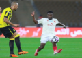 Morlaye Sylla sous les couleurs du Damac FC lors de la saison de Division 1 saoudienne.